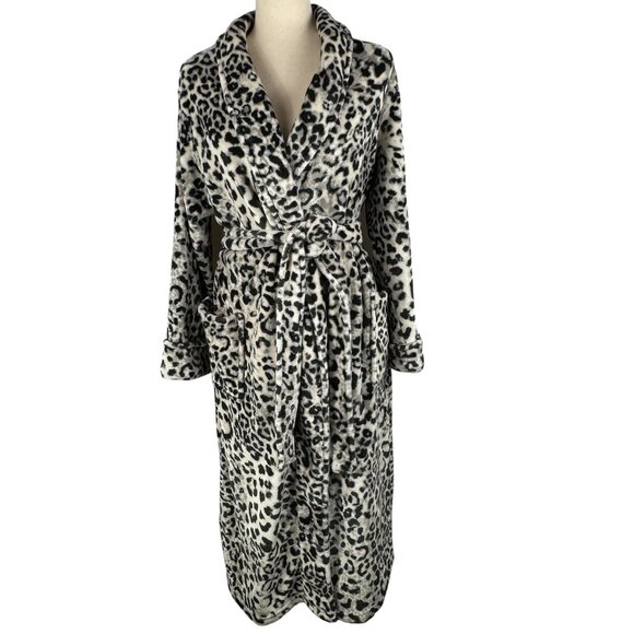 Like new! NATORI Plush Leopard Print Robe Size XL - Picture 1 of 12